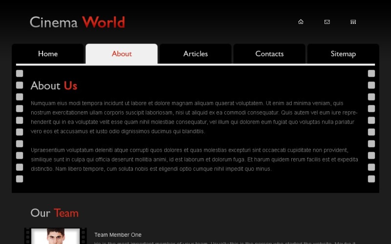 Plantilla de sitio web de cine gratis