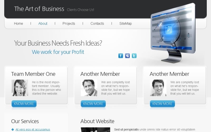 Šablona webových stránek zdarma HTML5 - Šablona webových stránek Art of Business