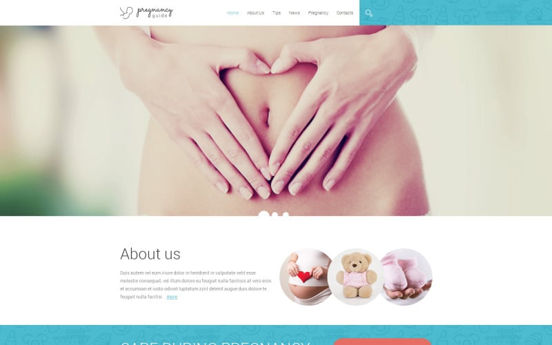 Schwangerschaftsreaktive Website-Vorlage