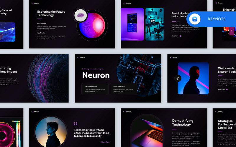 Neuron - Technologie Keynote-sjabloon