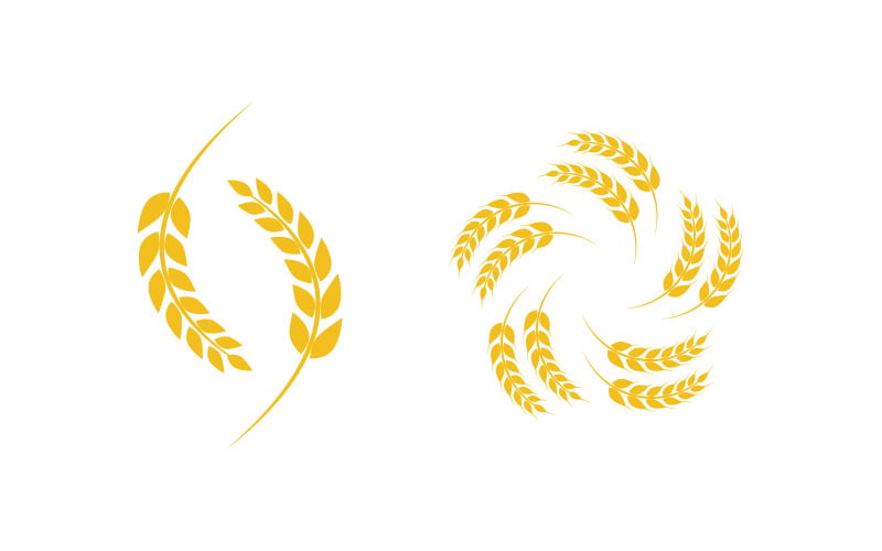 Illustration vectorielle de ferme agricole, blé et riz v.3