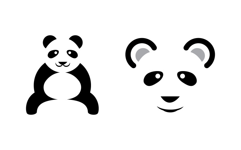 Panda schattig icoon logo vector illustratie ontwerp Template v.3
