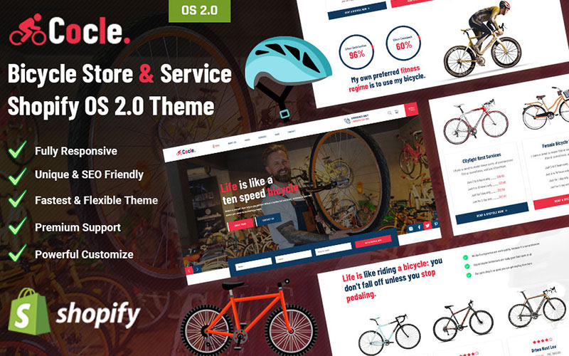 Cocle - 自行车商店和服务 Shopify OS 2.0 主题