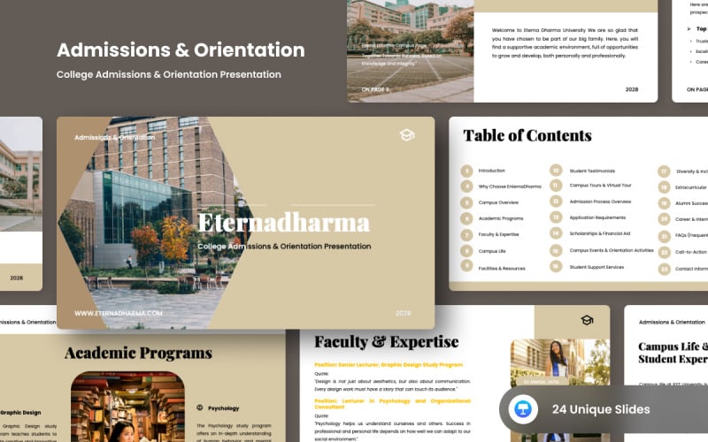 College Admissions and Orientation Keynote Design