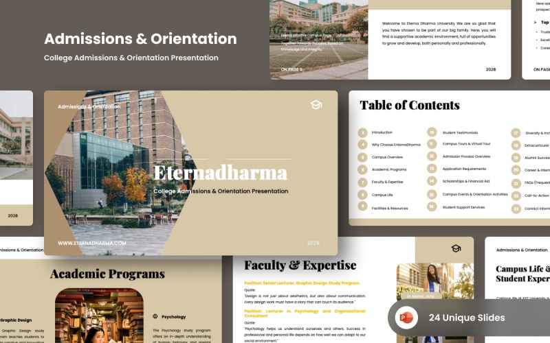 College Admissions and Orientation PowerPoint Design