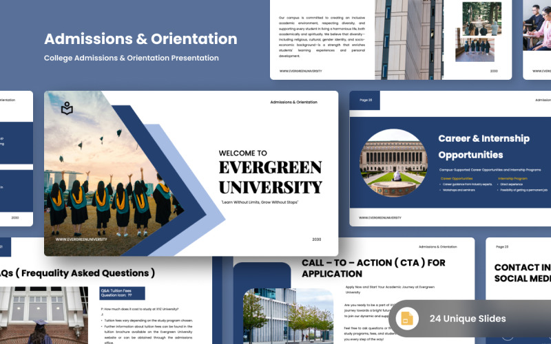 College Admissions Google Slides Presentation Design