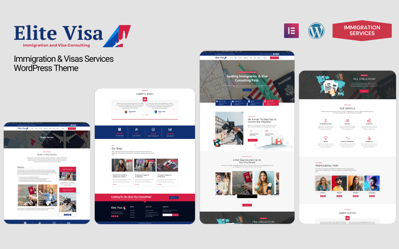 Elite Visa - Tema WordPress per servizi di turismo e immigrazione