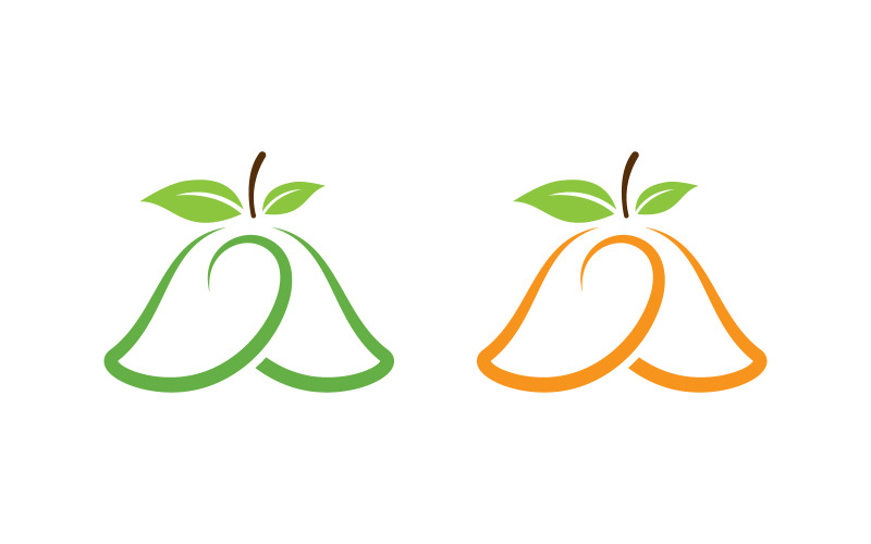Mango čerstvé ovoce logo design Vector icon Template v.3
