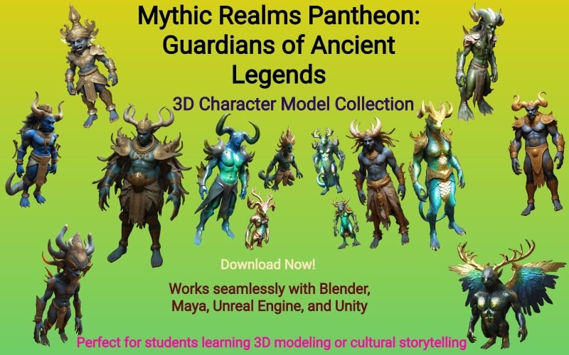 Mythic Realms Pantheon: Guardians of Ancient Legends 3D Model