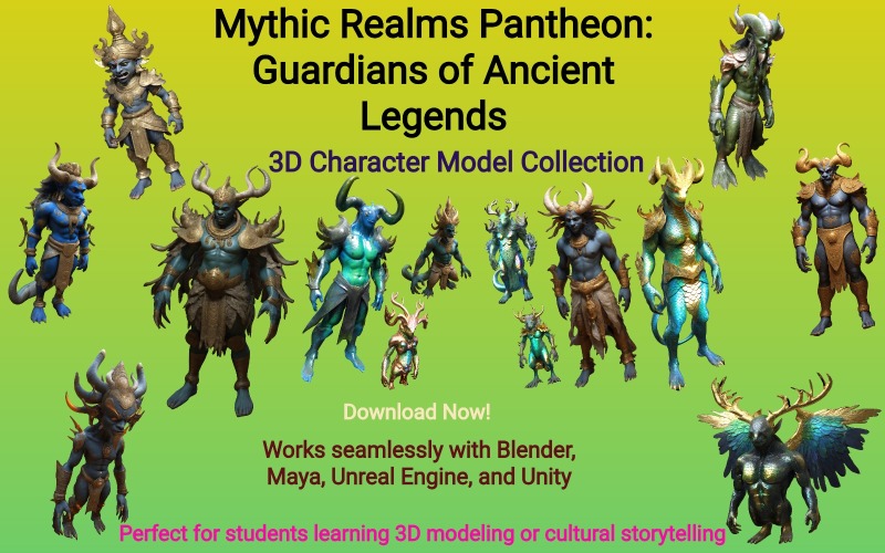 Panteón de los Reinos Míticos: Guardianes de las Leyendas Antiguas (modelo 3D)