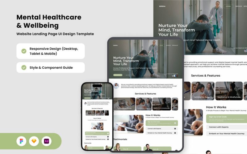 Serena – Ontwerpsjabloon voor geestelijke gezondheid