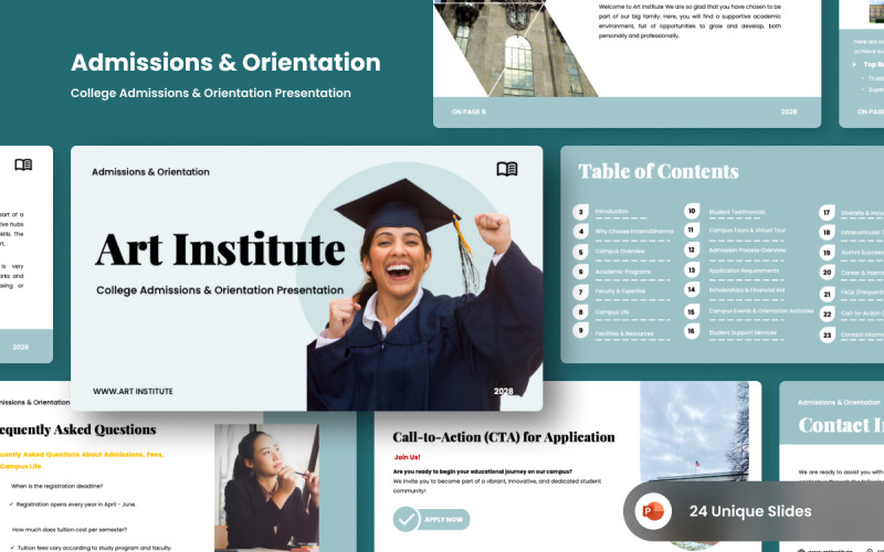 Современный дизайн PowerPoint для поступления в колледж