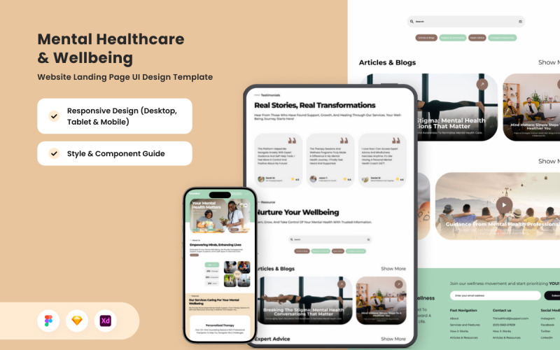 ThriveMind – Designvorlage für psychische Gesundheit