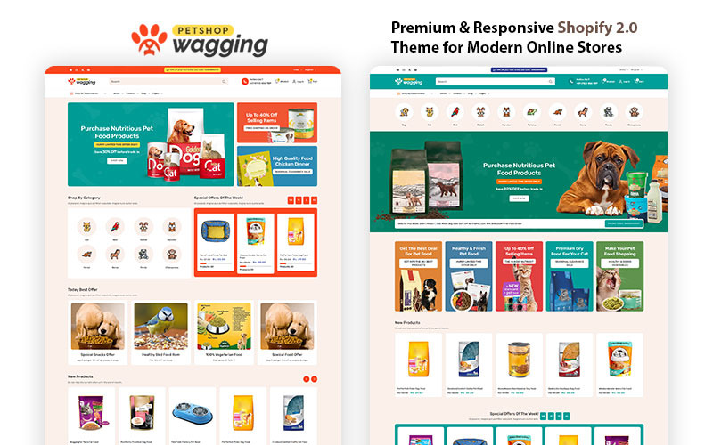 Wagging PetShop – Det perfekta Shopify-temat för djurälskare och djurvård
