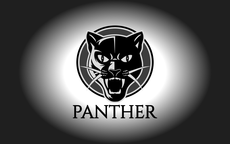 Brüllender schwarzer Panther Illustration