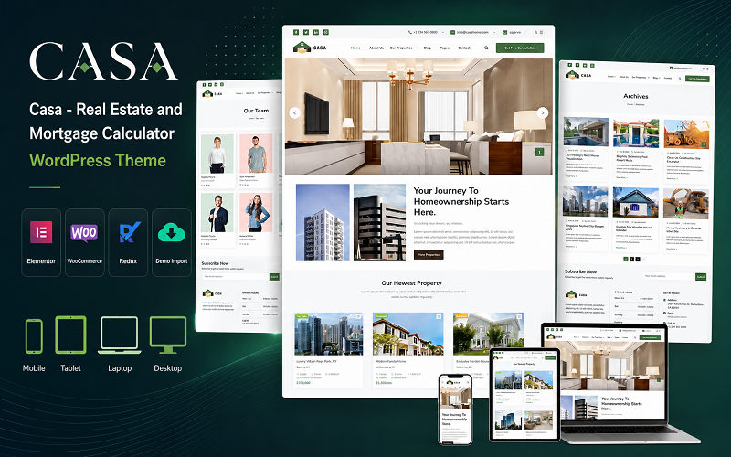 Casa - Tema de WordPress para calculadora de bienes raíces e hipotecas