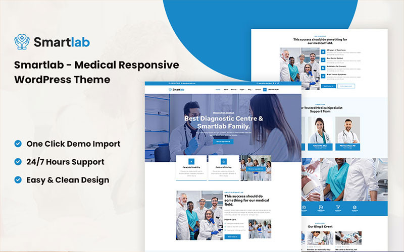Smartlab - Thème WordPress réactif pour le secteur médical
