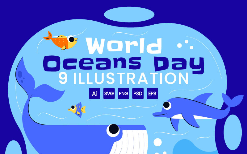 9 Światowy Dzień Oceanów Ilustracja