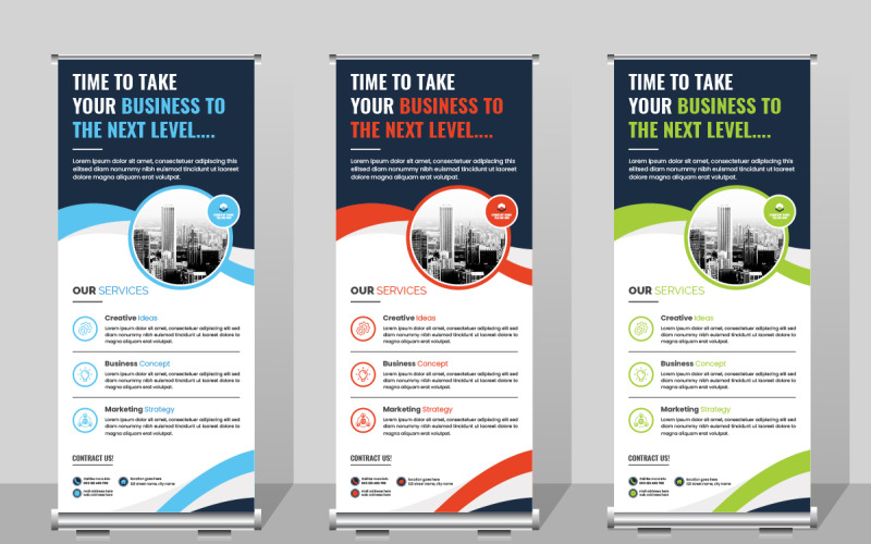 Modelo de banner roll-up para empresas, design de modelo de história corporativa para Instagram