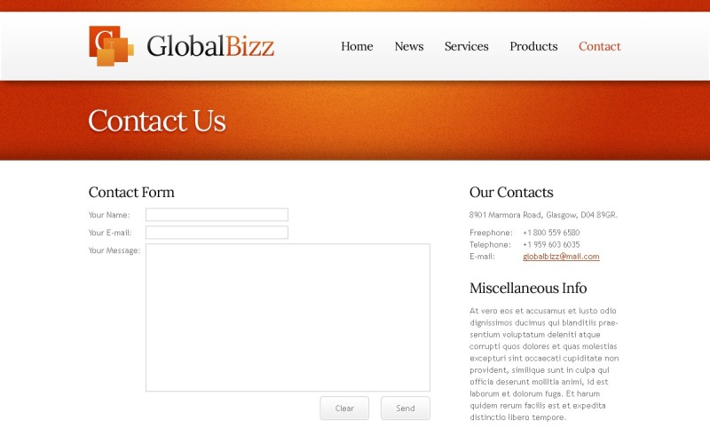 Affärswebbplats Gratis HTML-mall Webbplatsmall