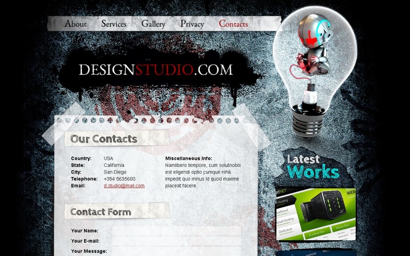 Бесплатная HTML-тема для шаблона веб-сайта дизайн-студии