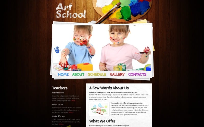 Darmowy szablon strony internetowej - szablon strony internetowej szkoły artystycznej