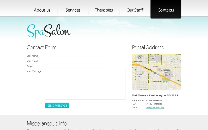 Darmowy szablon strony internetowej w czystym stylu - szablon strony internetowej salonu spa