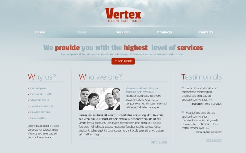 Free Web Template for Business Project Website Template