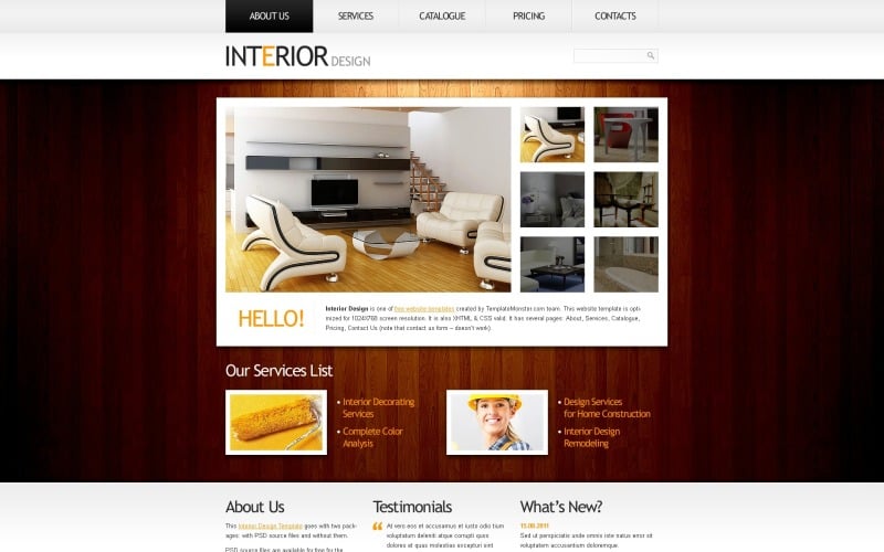 Free Website Template Clean Style - Interior Website Template