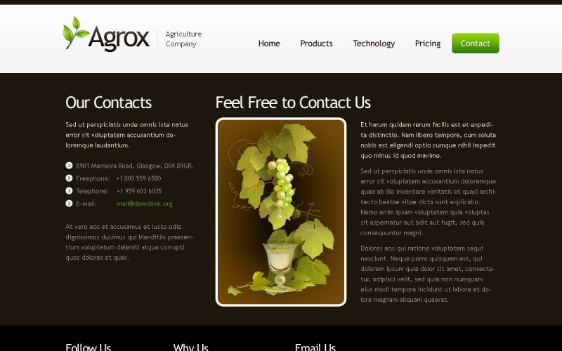 Free Website Template w/ Typography and Slider Website Template Hemsidemall #51529