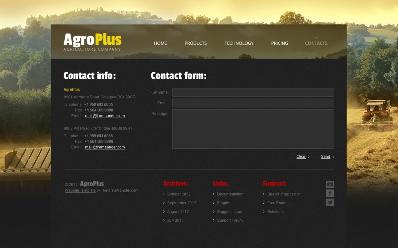 免费网站模板-农业网站模板