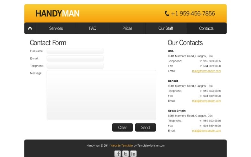 Modèle de site Web gratuit - Modèle de site Web de services de maintenance