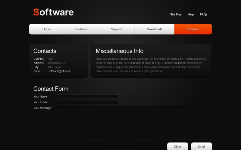 Modello di sito Web gratuito con jQuery Slider - Modello di sito Web software