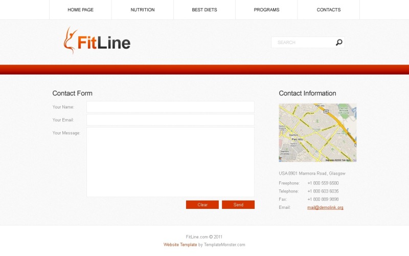 Modello gratuito per sito Web Fintess - modello di sito Web jQuery Slider