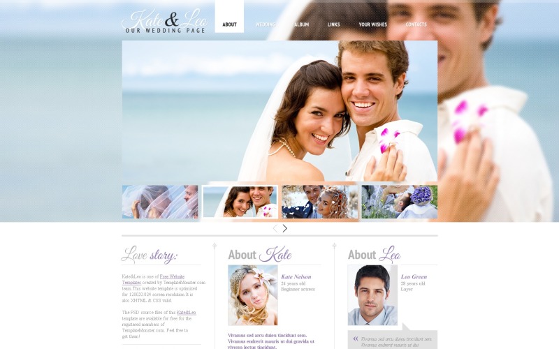 Ücretsiz Düğün Şablonu Web Sitesi Şablonu