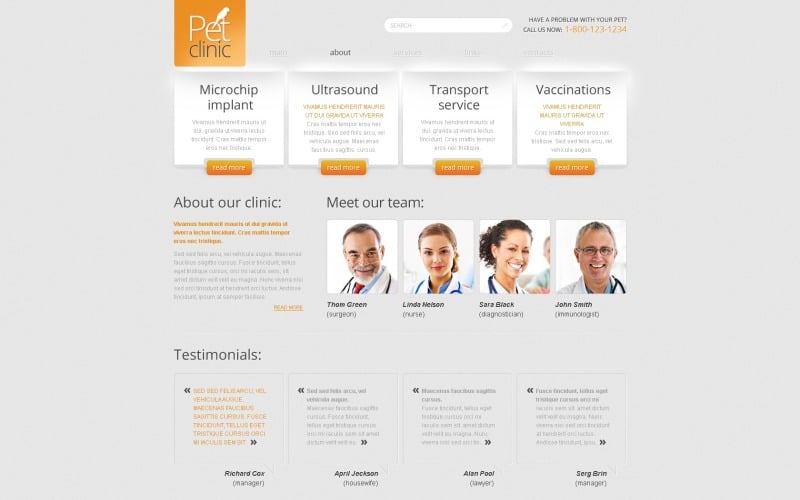 Ücretsiz Web Sitesi Şablonu - Pet Clinic Web Sitesi Şablonu