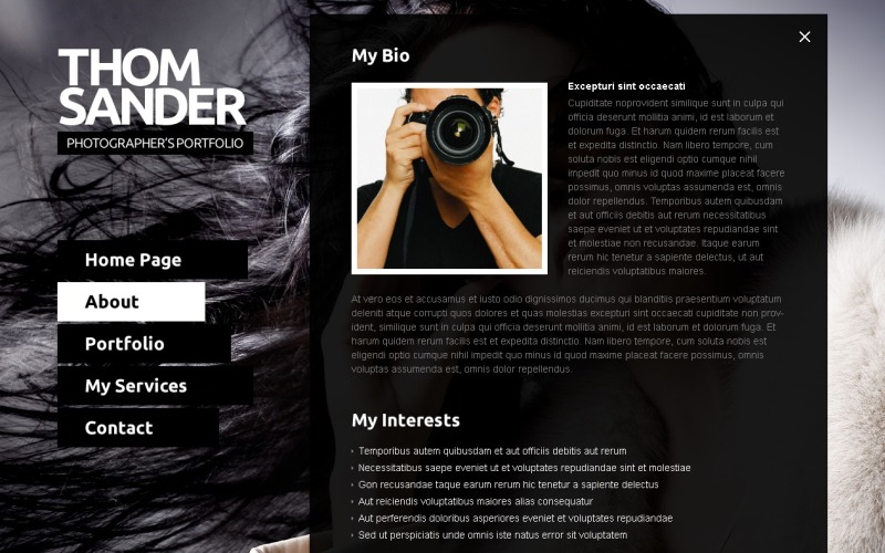 Zdarma úplná šablona webových stránek JS - Šablona webových stránek pro fotografování