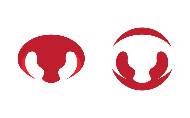 Modelo de logotipo de chifre de touro - ilustração de ícone vetorial - design v.16