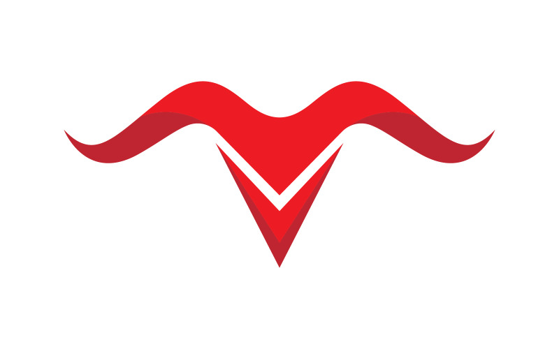 Modelo de logotipo de chifre de touro - ilustração de ícone vetorial - design v.21