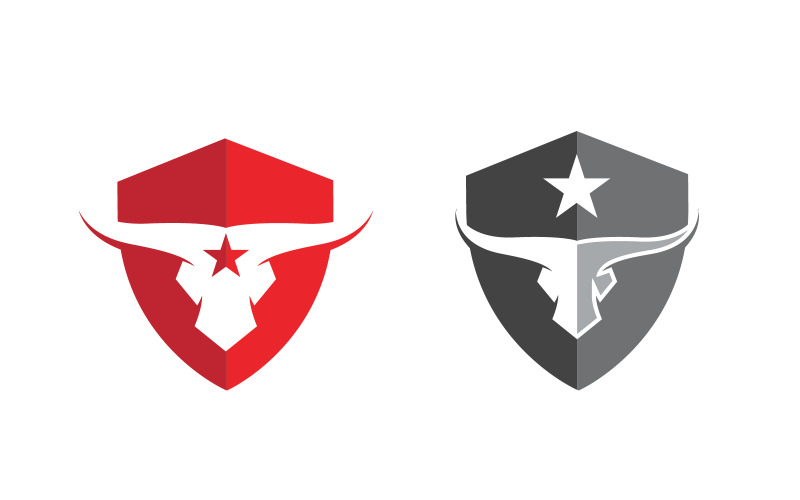 Modelo de logotipo de chifre de touro - ilustração de ícone vetorial - design v.9