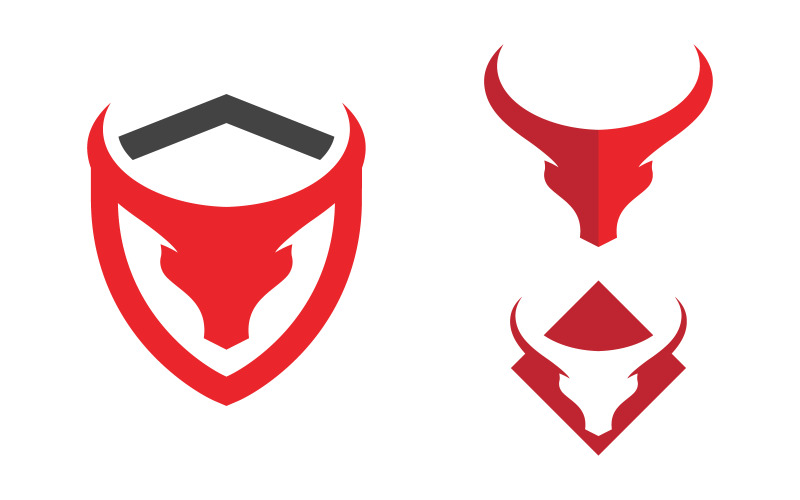Taurus Horn Logotyp Mall vektor ikon illustration design v.12