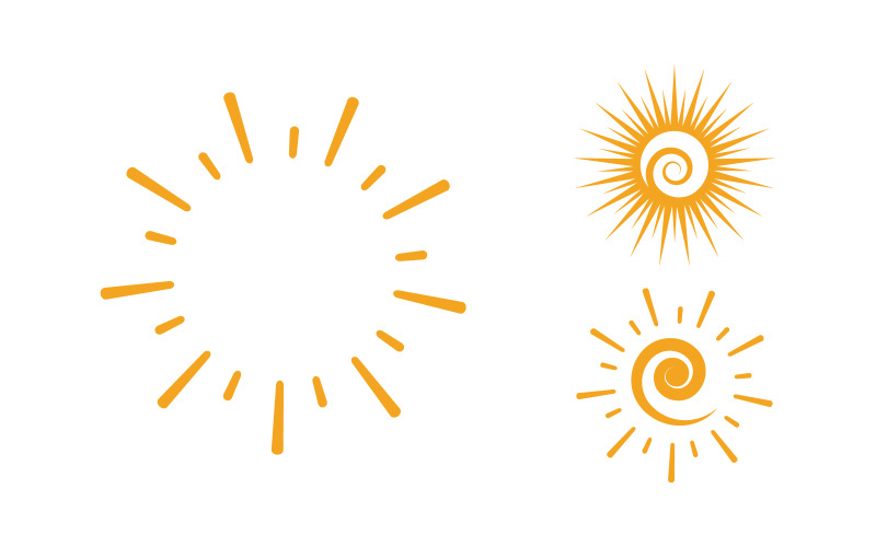 太阳光线矢量插图图标模板 v.13