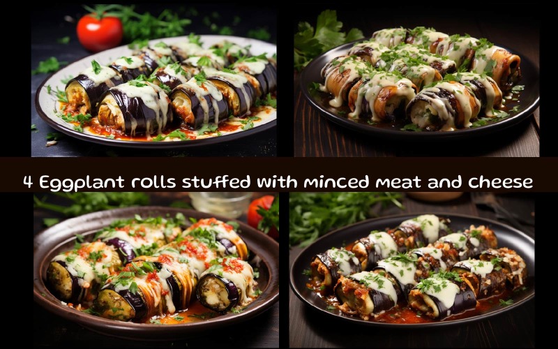 Rouleaux d'aubergines farcis à la viande hachée et au fromage