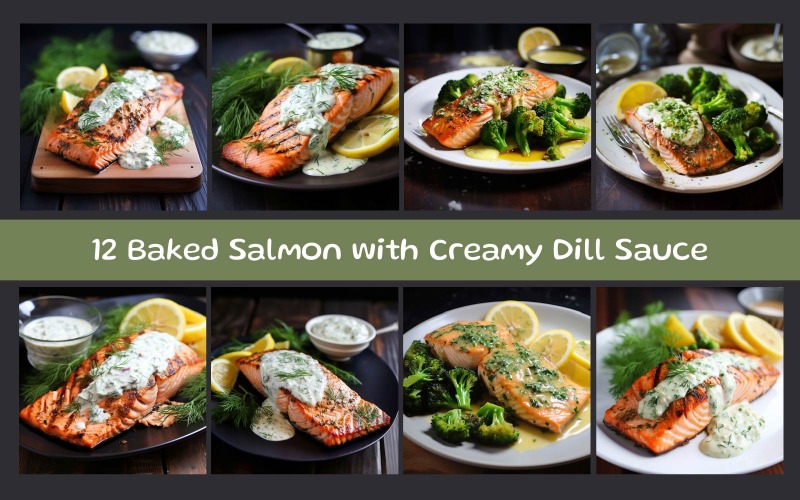 Salmón al horno con salsa cremosa de eneldo