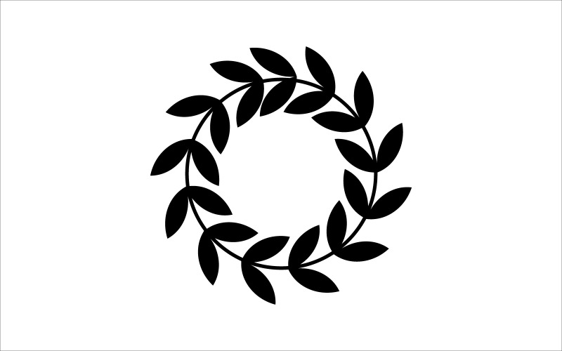 Vector de corona de laurel negra | Diseño elegante de hojas para logotipos, premios y marcas