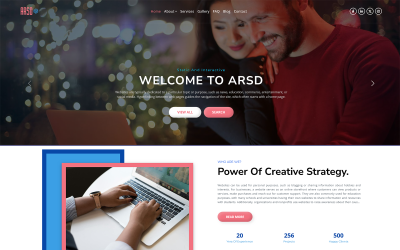 ARSD BizVine - Tema Wordpress para landing pages multiuso