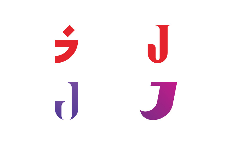 Bokstaven J logotyp ikon designmall V13