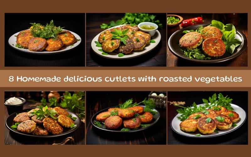 Costeletas deliciosas caseiras com legumes assados