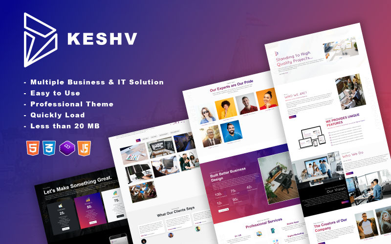 Keshv | Multiple Business Services & IT Solutions Bootstrap Template