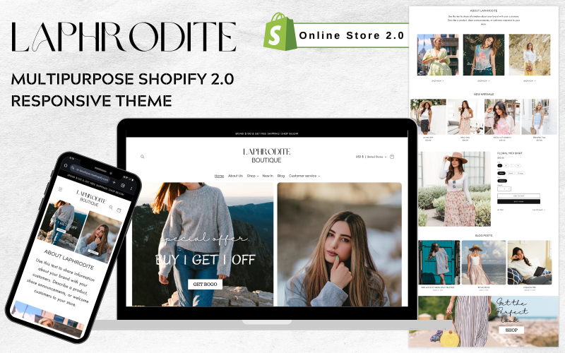 Laphrodite Boutique – Tema Shopify Fashion Premium per negozi online alla moda